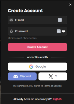 sign up